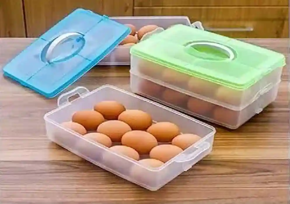 Using an Egg Holder or Plastic Container
