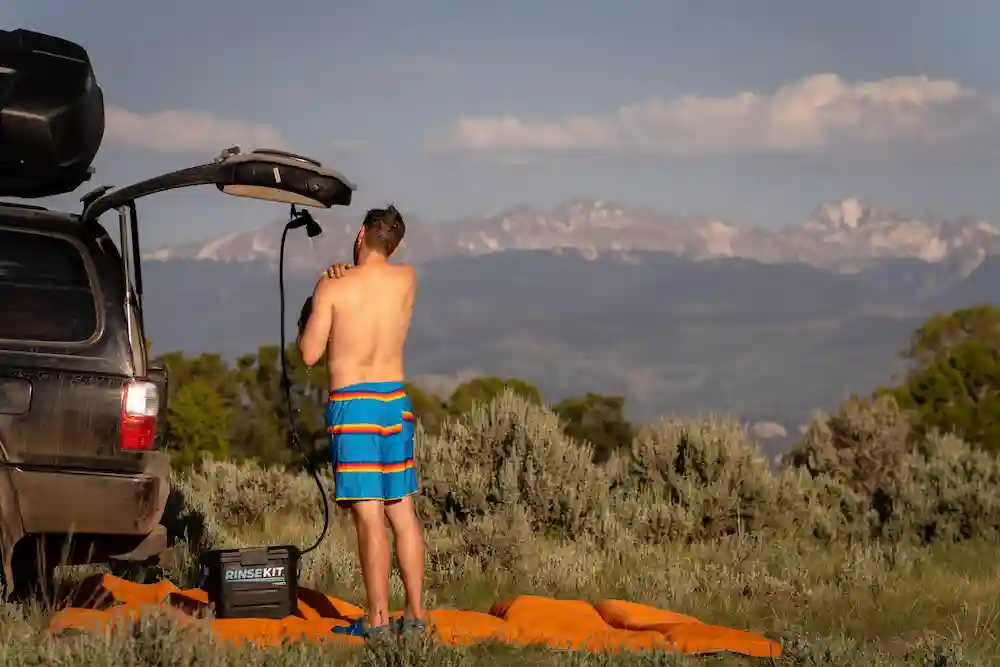 Solar-Heated Camping Shower