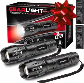 GearLight 2 pack S1000 LED Camping Flashlights
