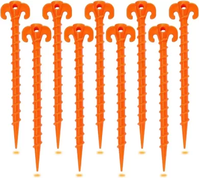 Hikemax 15 Pack Spiral Plastic Tent Stakes