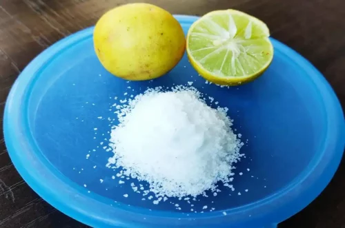 Lemon juice and salt
