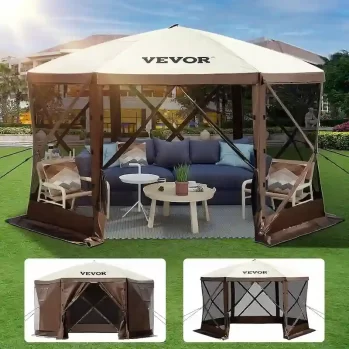 VEVOR 10x10ft 6 Sided Pop-up Canopy Shelter Tent